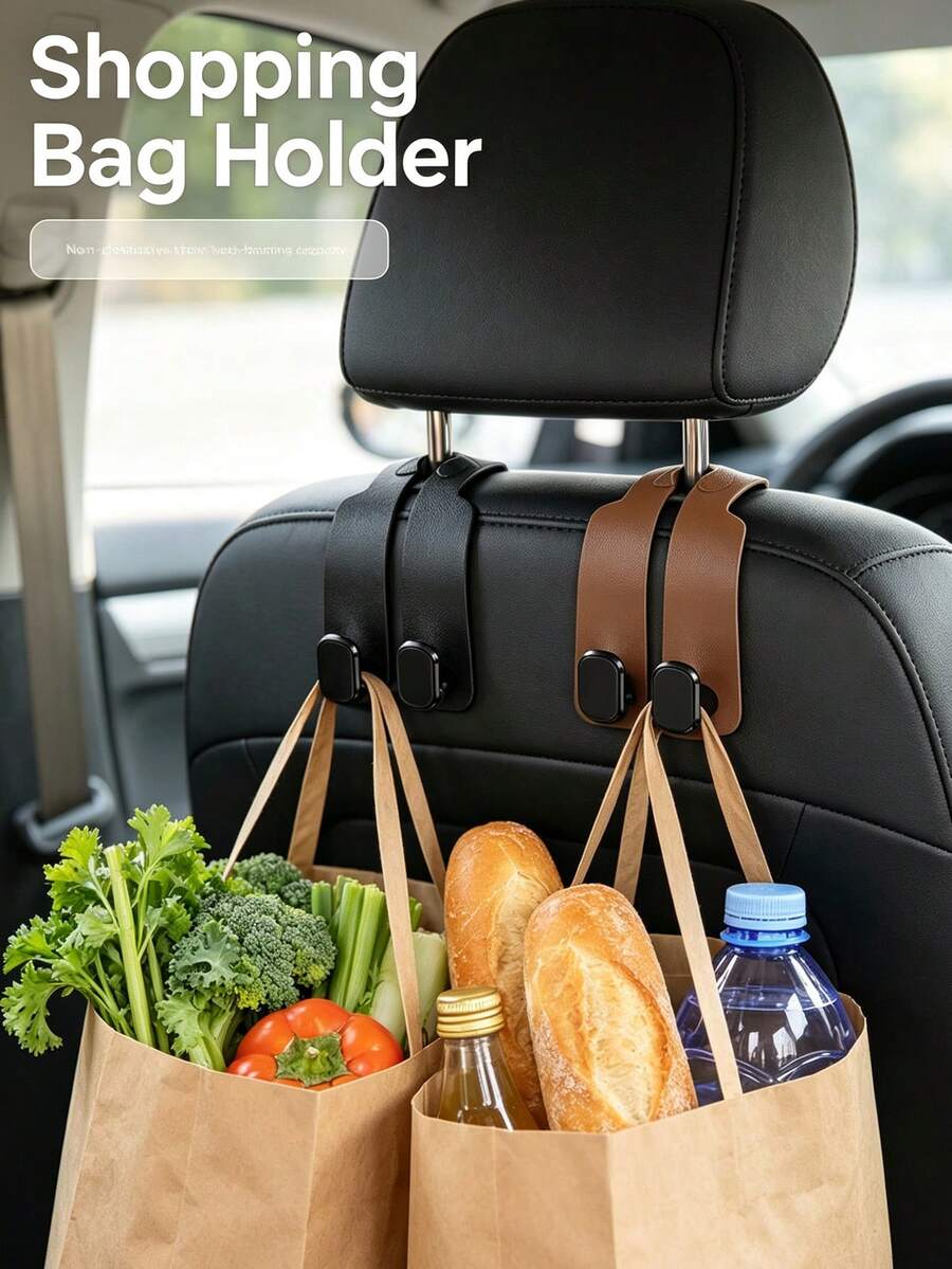 Dual Hook Car Seat Back Hook Cover, Hidden Design, Dual Hooks, Multi-Functional, Universal, Suitable For All Car Models, Multiple Colors Available