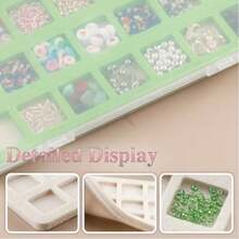 21-Grid Beaded Storage Box With Letter Labels, Jewelry Making Material Organizer Tray, Portable Beading Mat For Bracelet, Necklace, Earring Handmade Crafts - Felt Mat - View 6