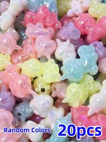 10/20/60PCS Unicorn Beads For DIY Jewelry Making, UV Plated Acrylic Spacer Beads With 3mm Hole, Suitable For DIY Bracelets, Necklaces, Beaded Pens And Handmade Accessories - Multicolor - View 13