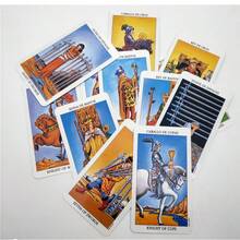 English And Spanish Language Rider Waite Tarot Cards A Set 78-Card Board Game Playing Decks - Yellow - View 4