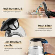 Aigostar LED Glass Electric Kettle – Fast, Auto Shut-Off & Boil-Dry Protection - UK Plug(220-240V) - View 9