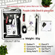 1pc Randomly Sent, High-Value New Halloween Cute Devil Mini Set (Neutral Pen + Correction Tape + Multi-Color Pen Combo), Essential Stationery For Students, Ins Style Back To School Stationery Gift Box, Multiple Colors Available, Suitable For Students And Office Use, Teen Girls Gift, Back To School Season Essential, Randomly Sent 1pc, Not A Set, 1ste=6pcs - Multiple Styles - View 11