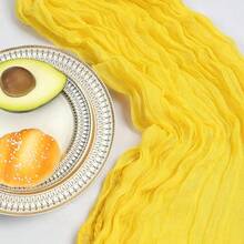 1/4/6Pcs Bright Yellow Cheese Cloth Table Runner, Suitable For Weddings, Birthday Parties, Baby Showers, Home Decor And Other Occasions. Applicable For Home, Kitchen, Dining, Tableware And Beverage Utensils As Table Centerpiece Or Decorative Item. - Multicolor - View 3