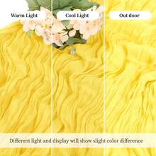 1/4/6Pcs Bright Yellow Cheese Cloth Table Runner, Suitable For Weddings, Birthday Parties, Baby Showers, Home Decor And Other Occasions. Applicable For Home, Kitchen, Dining, Tableware And Beverage Utensils As Table Centerpiece Or Decorative Item. - Multicolor - View 2