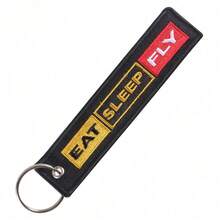 REMOVE BEFORE FLIGHT 1个字母休闲钥匙扣，涤纶材质，绣有“飞行前移除”字样，可作汽车配件、包包挂饰，可爱哥特风Y2K风格，适合送给母亲、父亲、毕业生和老师。 - 彩色 - 查看 3