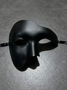 1pc Unisex Gothic Style Half Face Mask, Masquerade Party Costume Prop, Venetian Style Halloween Mask, Groom Groomsman Wedding Facial Decoration, Suitable For Daily Parties And Festivals Wear - A - View 12