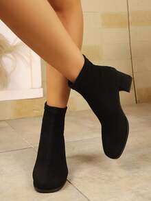 Women's Casual Versatile Comfortable Ankle Boots For Daily Wear - Black - View 2