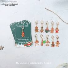 11 st julserie pepparkaksnyckelringar med julkramshälsning, perfekt julklapp till familj och vänner, julpresent, festgåva - Multifärgad - Visa 7