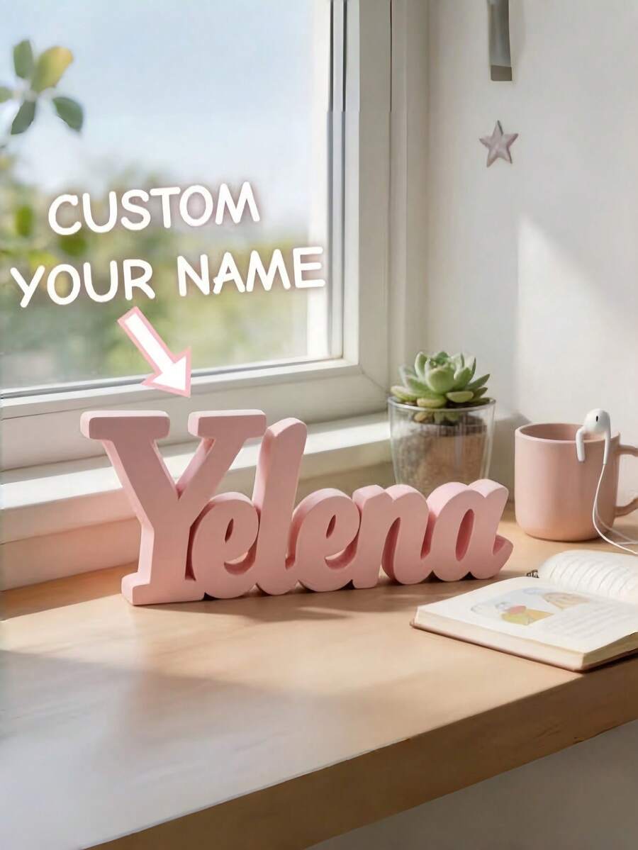 1pc Customized 3D Printed Nameplate, Personalize Your Name, Fashionable Unique Design, Suitable For Home Decor, Birthday, Wedding, Housewarming, Special Occasions - Multicolor - View 1