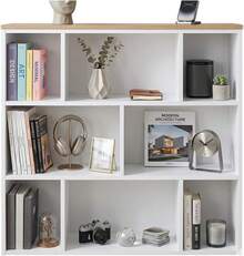 Canadá Mueble Librero de Melamina - Estantería Moderna con Compartimentos y Cajones, Diseño Minimalista para Sala, Oficina o Dormitorio - 1 - Ver 4