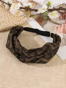 1pc/3pcs Premium Vintage Leopard Print Twisted Headband, Metal Buckle Adjustable Elastic, Minimalist Solid Color Fabric Women's Daily Wear Hair Band - Multicolor - View 9