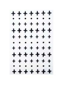 2pcs New Black Cross Star Four-Point Star Mixed Size Face Stickers, Used For Facial Makeup Decoration And Beautification, Minimalist Cross Star With Packaging Paper, Y2K Face Stickers, Sticker Shop Exclusive DIY - Black - View 6