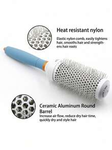 1pc Professional Ceramic Round Brush, Anti-Static Thermal Barrel Brush For Blow Drying And Heat Styling - Suitable For Salon Hairdressing - Multicolor - View 4