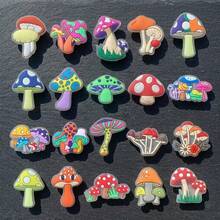 20pcs Transparent Fluorescent Mushroom Shoe Charms, Suitable For Various Sandals, Party Favors, Glowing Design - Multicolor - View 10