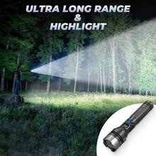 High-Power Flashlight. Featuring A Digital Display And USB Charging, This Flashlight Is An Essential Tool For Camping And Wilderness Survival; It Makes An Excellent Gift For Camping Enthusiasts And Is An Ideal Choice For Emergency Preparedness. - 911 Flashlight - View 5