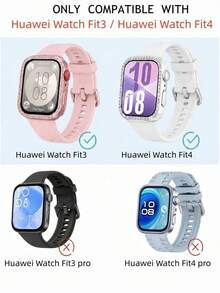 2件組白色矽膠錶帶與透明閃亮水鑽錶殼，相容於 Watch Fit3/4，替換錶帶保護殼，優雅錶帶配件，閃亮錶保護套，提供日常手錶保護，手錶配件，智慧手錶替換錶帶，適合女性、朋友與家人的絕佳禮物，適用於派對、旅行、日常穿戴，中性禮物 - 白色 - 查看 10