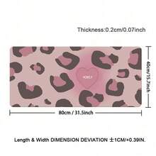 Sweet Y2K Style Pink Leopard Leather Desk Pad, Honey Heart Graphic Waterproof Oilproof Extended Mousepad Leather, Aesthetic Desk Decor For Girls - View 12