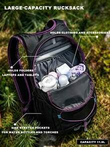 veidoorn 1pc Lightweight Water Backpack Pack,Multi Pockets Outdoor Sports Backpack For Cycling Trail Running Hiking - Black - View 3