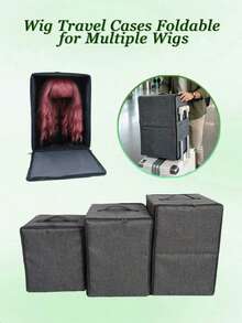 Storage Box, Suitable For Wigs, Hair Extensions, Hair Pieces, Portable Wig Travel Storage Bag, Foldable Handheld Wig Bag, With Adjustable Steel Wig Display Stand, Travel Wig Packaging Box, Halloween - View 1