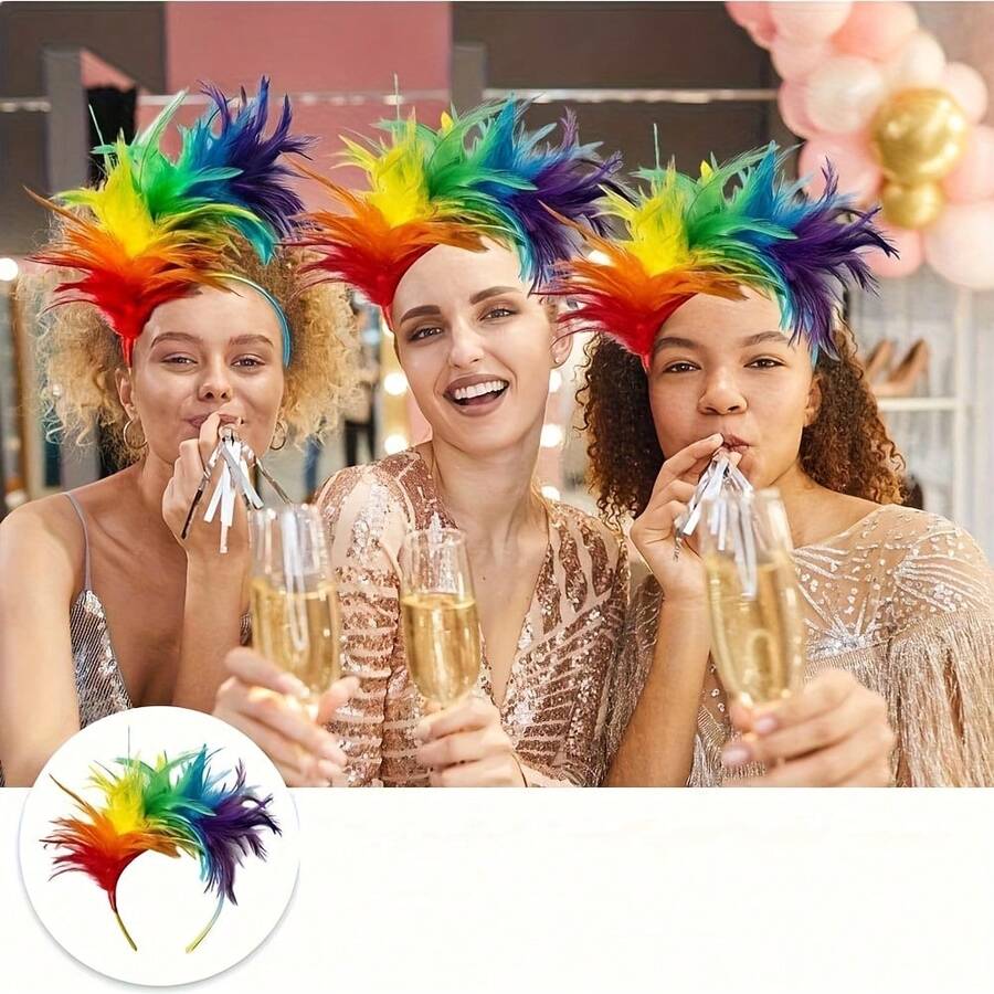 1pc Creative Atmosphere Holiday Headband, Halloween Stage Performance Headband, Suitable For Carnival Party Festival Dance Ball Hair Accessory - Champagne - View 1
