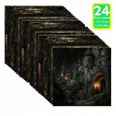 24 vellen 5.9*5.9 inch kunstillustratiepapier
