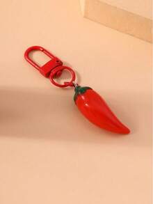 One Creative Chili Keychain, A Ladies' Personalized Imitation Pendant Keyring, A Small Gift, For Daily Decoration, For Mobile Phone Decoration - Red - View 4