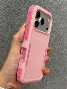 Luxury Armor 雙層防護手機殼，相容 iPhone 18 Pro Max、18 Pro、17、16、11、12、13、14、15 Pro Max Plus、16E、17Air，硬塑防震防撞後蓋保護殼 - 粉紅色+掛繩 - 查看 4