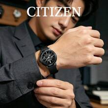 CITIZEN Men's -Drive Multi-Function Watch Matte Black Case Sub-Dial Chronograph Layout Breathable Black Mesh Strap Minimal Urban Men Wristwatch - Black - View 3