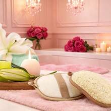 Spons Pembersih Luffa Ringan dan Lembut untuk Rumah Tangga, Alat Scrub Tubuh Saat Mandi - Seperti yang ditunjukkan pada gambar. - View 1