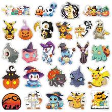 1set/50pcs Anime Cartoon Monster Halloween Theme Vinyl Sticker Pack, Waterproof Decorative Stickers, Pumpkin Ghost Character Stickers, Suitable For Laptops, Water Bottles, Luggage, Scrapbooks, Party Favors And Halloween Decorations - Multicolor - View 4