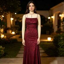 Women Short Dresses - Burgundy - View 4