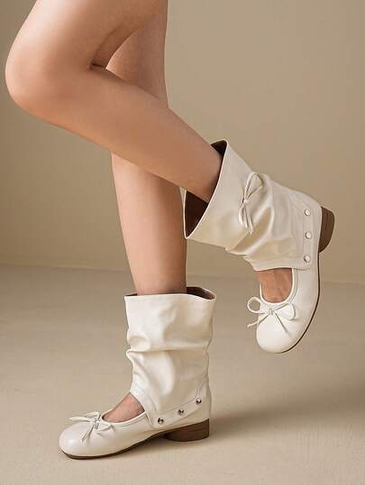 Women's Ankle Boots And Ankle Boots <Detachable And Reversible Design Women's Ballet Mid-Calf Boots>
