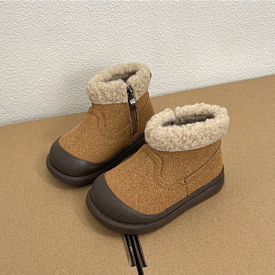 秋冬嬰兒走路雪地靴 舒適輕便 - 駝色 - 查看 1