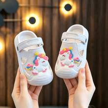 Kids Summer Cartoon Cute Indoor Home Slippers, Boys & Girls Clog Sandals - Beige - View 3