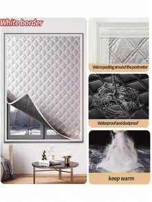 Winter Warm Curtains, Thermal Wind Blocking Window Curtain, Sound Insulated Light Blocking Drape, No Drilling Required, Easy To Install,Keep Heat Indoor For Living Room - White - View 4