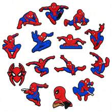 Disney 14pcs Cartoon Spider-Man Series Clog Shoe Charms Accessories, Hot-Selling Personalized DIY Shoe Accessories - Multicolor - View 1
