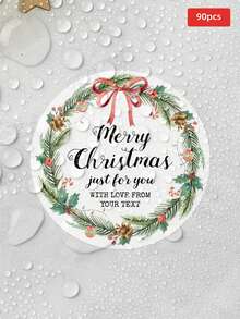 1/30/90/160pcs Customizable Christmas Theme Round Stickers, Multi-Color PVC Waterproof & Oil-Proof, Diverse Christmas Classic Element Combination Design, Suitable For Gift Box Decoration, Item Classification Labeling, Storage Box Identification, Wine Bottle Decoration And More, Perfect For Friends, Colleagues, Family, Christmas, Parties, Birthday Parties - Multicolor - View 23