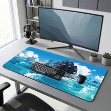 Sailing Fleet Ocean Pattern Gaming Mouse Pad, Non-Slip Rubber Desk Mat, Smooth Glide Surface, Suitable For PC Laptop Office Home, Ocean Abstract Art Decor, Back To School Supplies - A - View 9