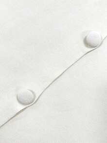 Women's Elegant Short Cardigan, Half Sleeve Design, Button Front, Regular Length Knit Top - White - View 2