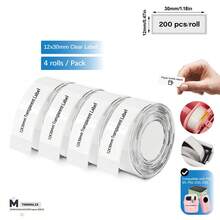 Marklife Clear Label Maker Tape, Transparent Thermal Label Paper, Available In Multiple Sizes For P11/M1/P12/P15/P50 Label Printers, Ideal For Schools And Homes, DIY Thanks Stickers, 1 Roll, 2Roll, 4Roll, Black On Clear - View 23