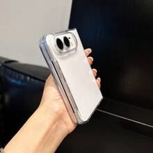 بطانية هاتف شفاف من مادة PC مقاوم للاصفرار ومقاوم للصدمات متوافق مع Apple Duo، تصميم قشرة صلبة جديد - شفاف - مشاهدة 7