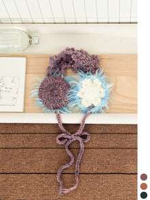 Cute Hand Crochet Star & Snowflake Tie Earmuffs, Fall Winter Warm Ear Warmers, Christmas Festive Atmosphere Ear Covers - Multicolor - View 12