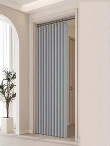 This Minimalist Folding Curtain Serves As A Flexible Partition Between The Living Room And Kitchen. Made Of Polyester Fabric, It Combines Good Rigidity And Durability, Making It An Indispensable Item For Optimizing The Layout Of Small Spaces. The Product Also Comes With Easy-To-Hang Accessories. - Door Curtain - View 7