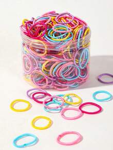 500/100pcs Girls Multi-Color Non-Damaging High Elasticity Hair Ties, High Ponytail Anti-Sagging Hair Rings, Hair Accessories For Daily Use - Multicolor - View 3