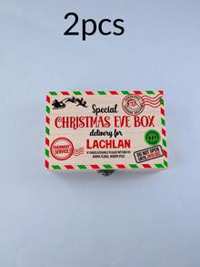 Custom Christmas Eve Keepsake Box, Personalized Rustic Wooden Memory Box For Home Decor, Festive Name Storage Case, Customized Name Holiday Gift Box, Customizable Seasonal Keepsake For Christmas Party Display, Christmas Party Decor, Merry Christmas - Style I - View 8