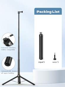 Foldable 160CM Selfie Stick Tripod Stand,Automatic Bounce‑Off Opening Design,Compact Storage Lightweight Camera Support,Universal 1/4 Interface For Action Camera Smartphone Ring Light,For Travel Blogger,Home Recording Outdoor Adventure - A - View 11