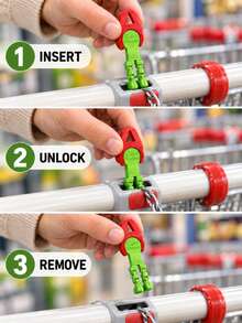 Coin-Operated Shopping Cart Lock Keychain, Novel Compact Portable Lightweight Detachable Cart Token Replacement, With Jointed Legs, Christmas Ring Pendant, Gift For Family And Friends, Suitable For Outdoor Supermarket Shopping, Handbags, Backpacks, Belt Loops, Storage Bags - Multicolor - View 4