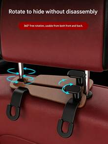 Dual Hook Car Seat Back Hook Cover, Hidden Design, Dual Hooks, Multi-Functional, Universal, Suitable For All Car Models, Multiple Colors Available - Multicolor - View 5