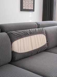 1pc Striped Jacquard Sofa Cover, All-Season Use, Non-Slip, Dust-Proof, Scratch-Resistant, Wear-Resistant, Soft And Delicate Texture, Semi-Cover Sofa Cover, Pet-Friendly, Suitable For 1/2/3/4-Seater And L-Shaped Sofas, Applicable For Living Room, Bedroom, Autumn/Winter Home Decor Sofa Cover - Dark Grey - View 10