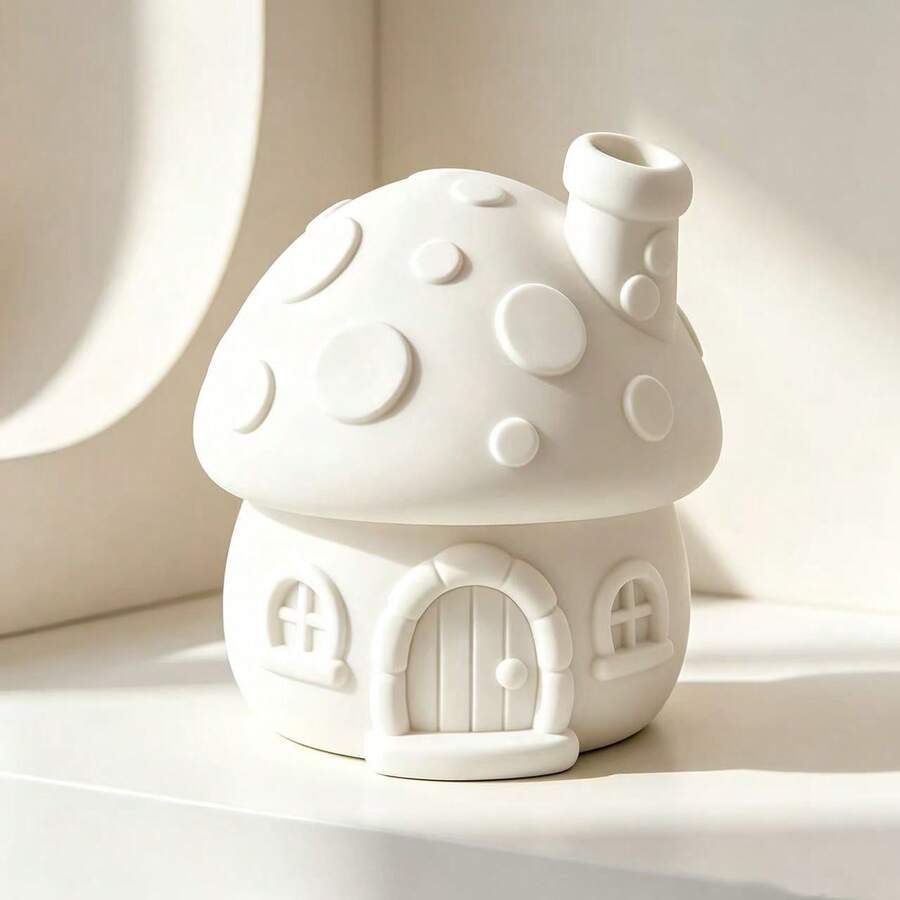 Dreamy Mushroom House Decorative Ornament, Cozy Fairy Tale Mini House, Desk & Entryway Decor, Healing Birthday Gift - 1PC - View 1